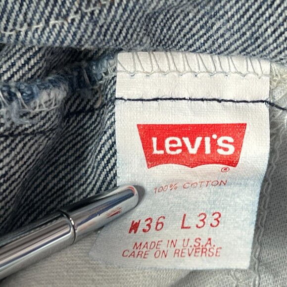 Vintage Levis 505 Jeans Mens 36 X 33 Orange Tab Straight Leg Made In The USA - Picture 6 of 9